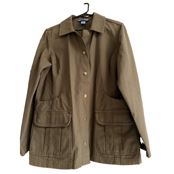 Duluth Trading Co Jackets & Blazers - Duluth Trading Canvas Utility Field Jacket Women L Olive Green 100% Cotton